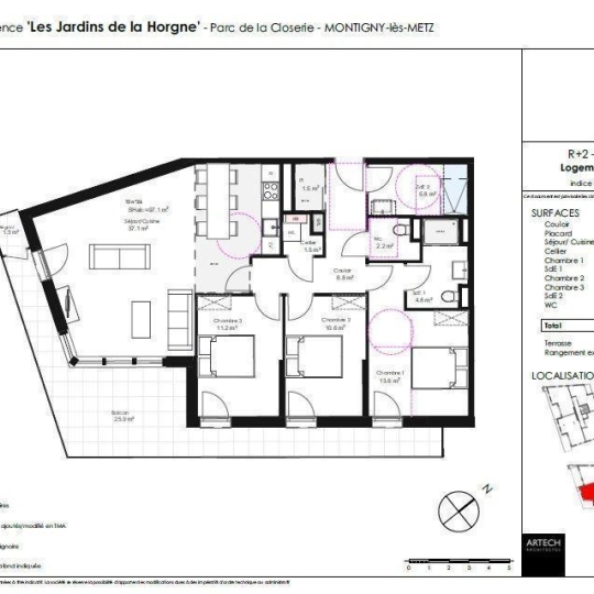  Annonces METZ : Appartement | MONTIGNY-LES-METZ (57950) | 98 m2 | 409 000 &euro; 